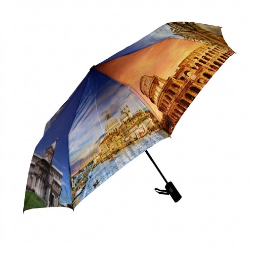 зонт женский 3 сложения полуавтомат "Италия" 8 спиц