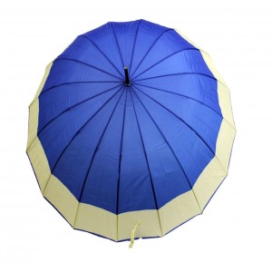 Зонт трость однотонный с каймой универсал 16 спиц